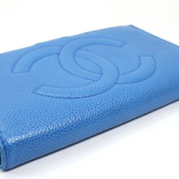 CHANEL Blue Caviar Leather Logo Wallet - Picture 4 of 12